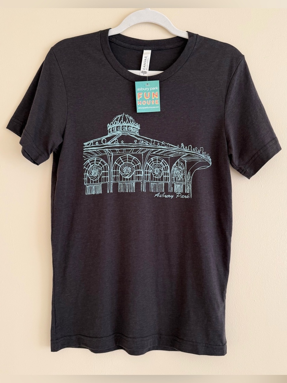 Asbury Park Fun House Carousel Tee, Grey, Size S, NWT